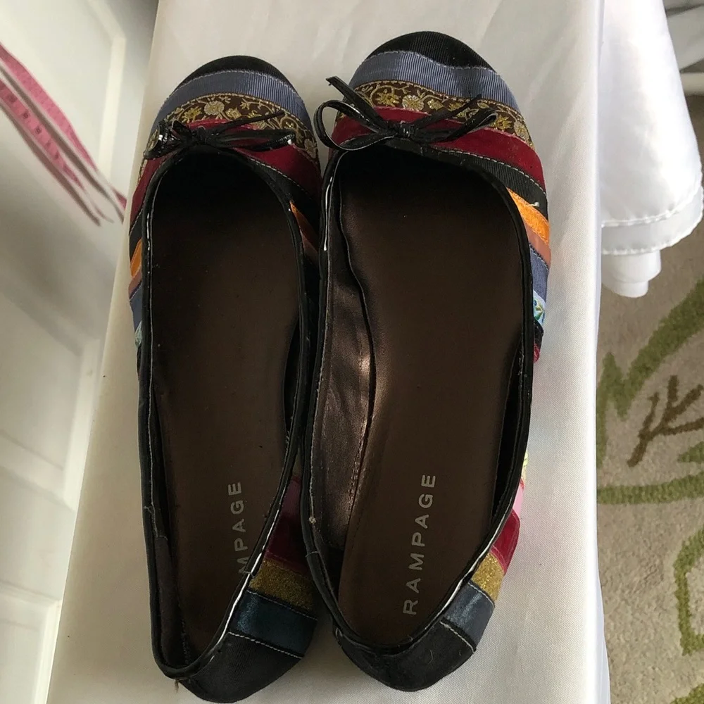 Rampage Women's Colorful Striped Flats - Picture 6 of 8